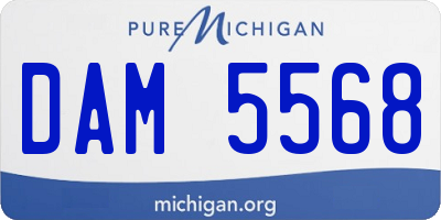 MI license plate DAM5568