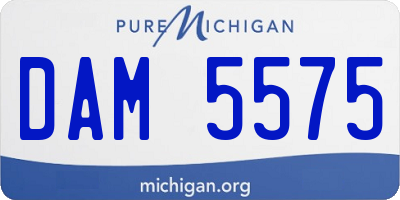 MI license plate DAM5575