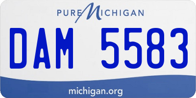 MI license plate DAM5583