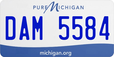 MI license plate DAM5584