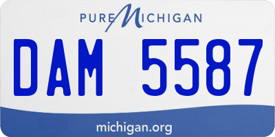 MI license plate DAM5587