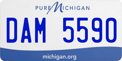 MI license plate DAM5590