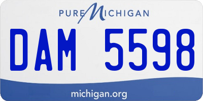 MI license plate DAM5598