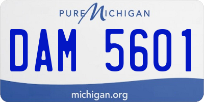 MI license plate DAM5601