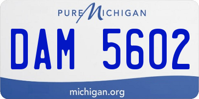 MI license plate DAM5602