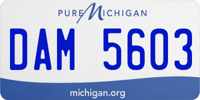 MI license plate DAM5603