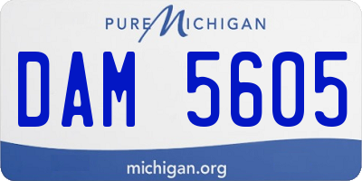 MI license plate DAM5605