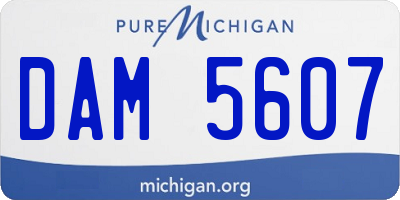 MI license plate DAM5607