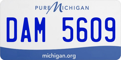 MI license plate DAM5609