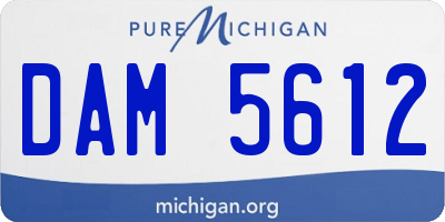 MI license plate DAM5612