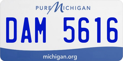 MI license plate DAM5616