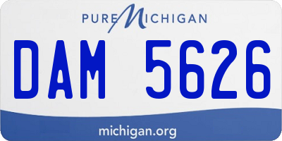 MI license plate DAM5626