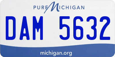 MI license plate DAM5632