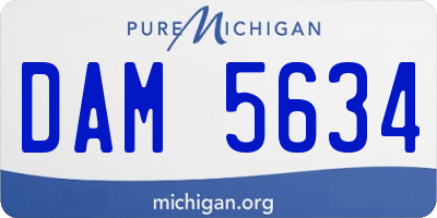 MI license plate DAM5634