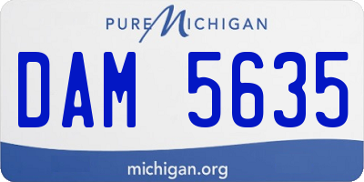 MI license plate DAM5635