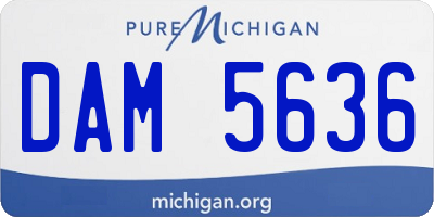 MI license plate DAM5636