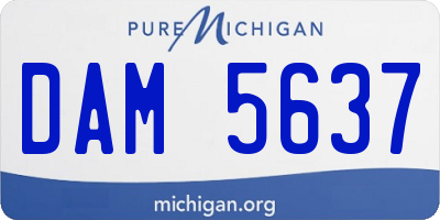 MI license plate DAM5637