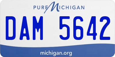 MI license plate DAM5642