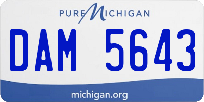 MI license plate DAM5643