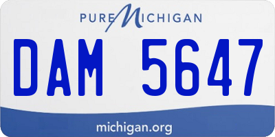 MI license plate DAM5647
