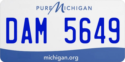 MI license plate DAM5649