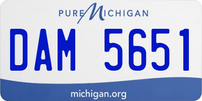 MI license plate DAM5651