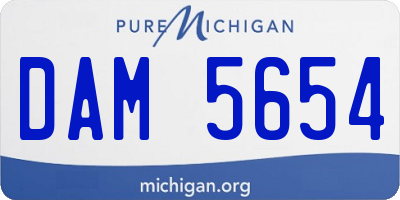 MI license plate DAM5654