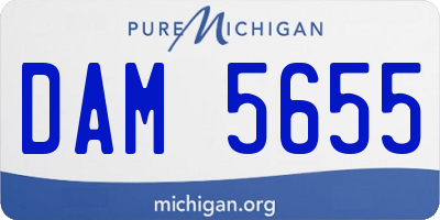 MI license plate DAM5655