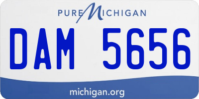 MI license plate DAM5656