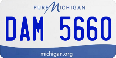 MI license plate DAM5660