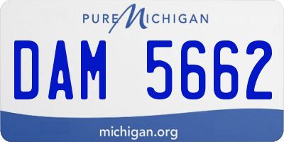 MI license plate DAM5662