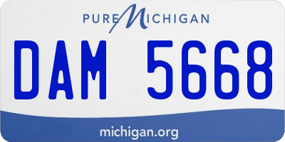MI license plate DAM5668