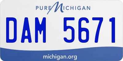 MI license plate DAM5671