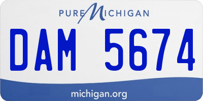 MI license plate DAM5674