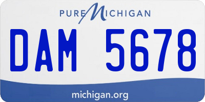MI license plate DAM5678