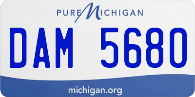 MI license plate DAM5680