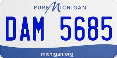 MI license plate DAM5685