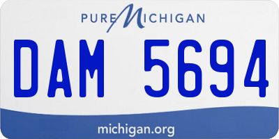 MI license plate DAM5694