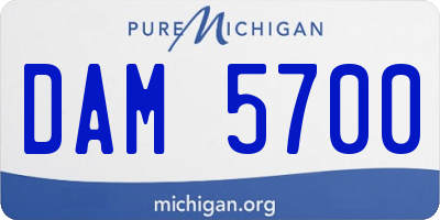 MI license plate DAM5700