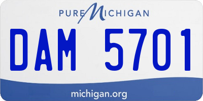 MI license plate DAM5701