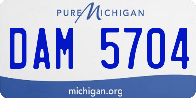 MI license plate DAM5704