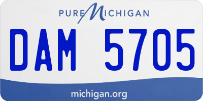 MI license plate DAM5705