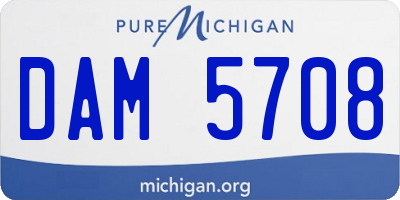 MI license plate DAM5708