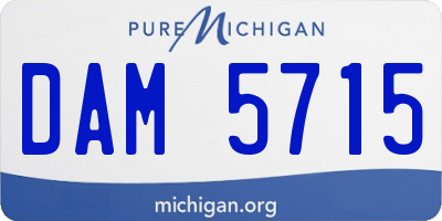 MI license plate DAM5715