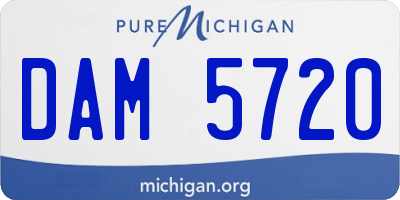 MI license plate DAM5720
