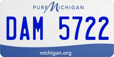 MI license plate DAM5722