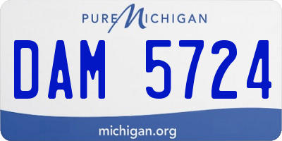 MI license plate DAM5724