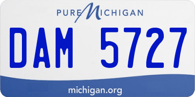 MI license plate DAM5727