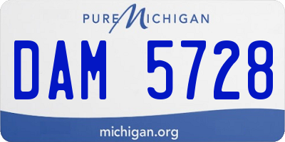 MI license plate DAM5728