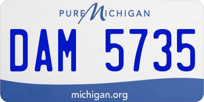 MI license plate DAM5735